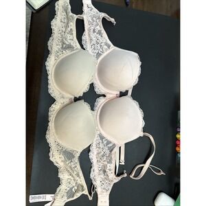 Victoria Secret 32C Lace Bra 2 One Pink One Nude